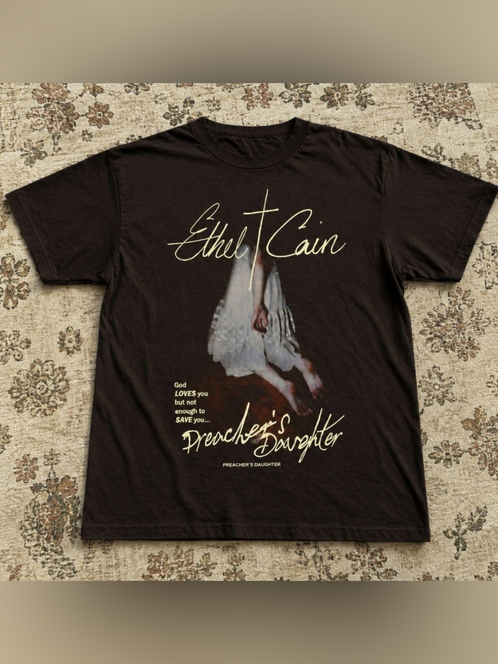 Ethel Cain Preacher's Daughter Band Graphic Tee, Gildan Dark Chocolate T-Shirt